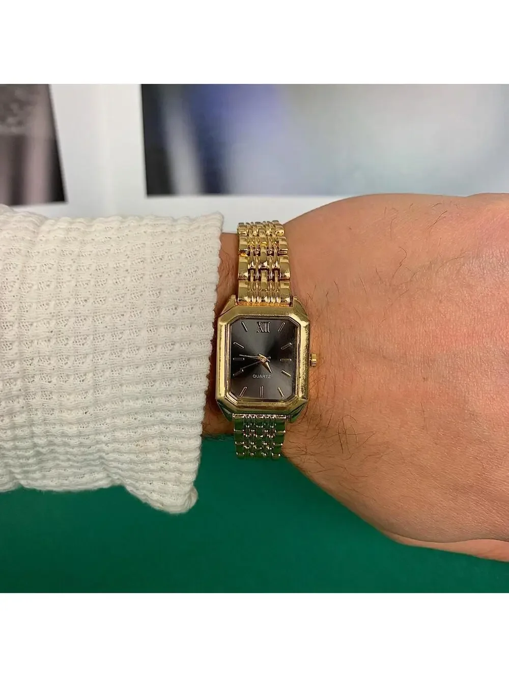 Rectangular Gold and Black watch